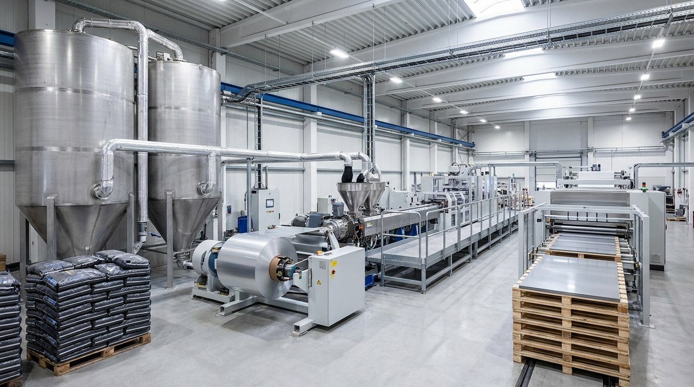 Schwarze LDPE-Granulat-Produktionslinie für ACP-Kern